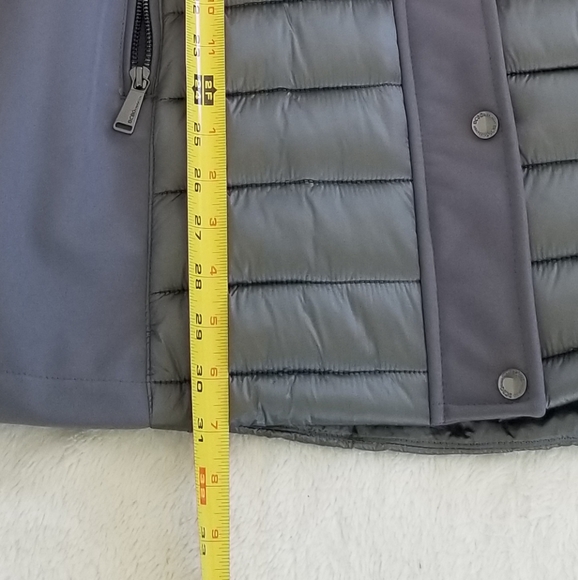 BCBGeneration Quilted Winter Puffer Coat in Gun Metal with Fur lined Hood - Picture 12 of 16